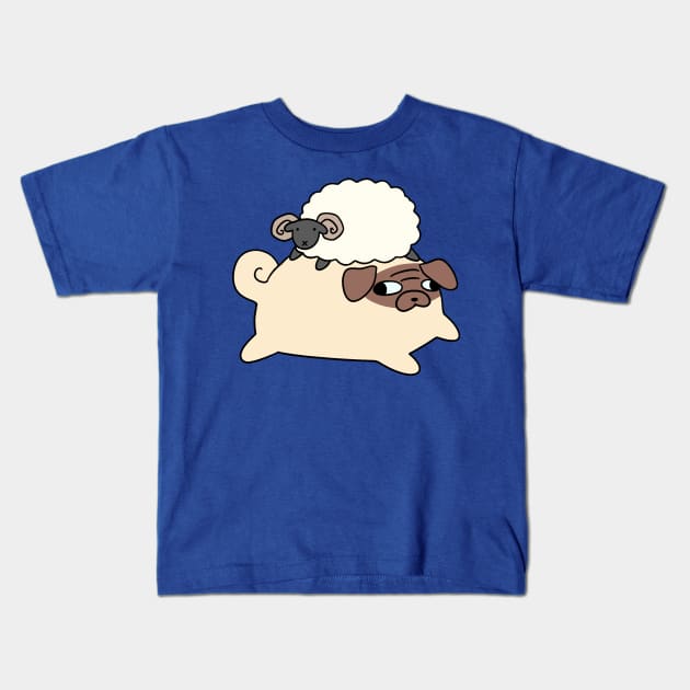 Pug and Little Ram Kids T-Shirt by saradaboru